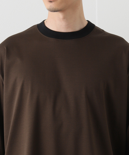 EDIFICE LA BOUCLE（エディフィスラブークル）の「【LA BOUCLE / ラブークル】アルビニスタスムース クルーネック 長袖Tシャツ（Tシャツ/カットソー・メンズ・ブラウン/レッド/グリーン/アイボリー・1/2）」の5枚目の写真