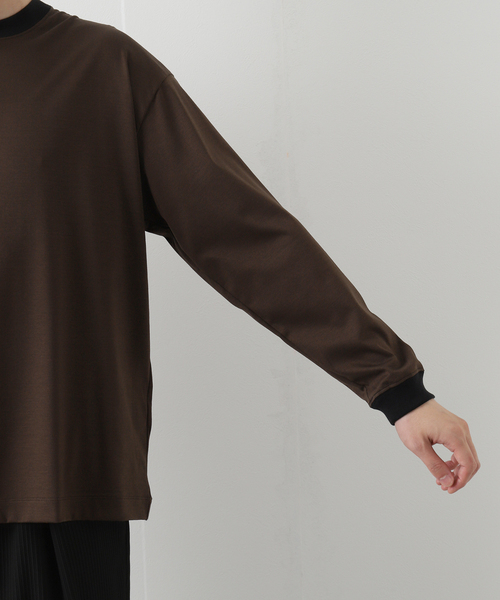 EDIFICE LA BOUCLE（エディフィスラブークル）の「【LA BOUCLE / ラブークル】アルビニスタスムース クルーネック 長袖Tシャツ（Tシャツ/カットソー・メンズ・ブラウン/レッド/グリーン/アイボリー・1/2）」の15枚目の写真