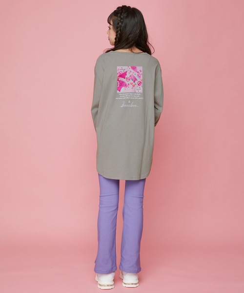 JENNI love（ジェニィラブ）の「ラウンドヘムスリットロング丈ロンT（Tシャツ/カットソー・キッズ・オフホワイト/グレー/ミント・130cm/150cm/140cm/160cm）」の20枚目の写真