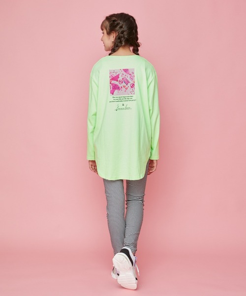 JENNI love（ジェニィラブ）の「ラウンドヘムスリットロング丈ロンT（Tシャツ/カットソー・キッズ・オフホワイト/グレー/ミント・130cm/150cm/140cm/160cm）」の18枚目の写真