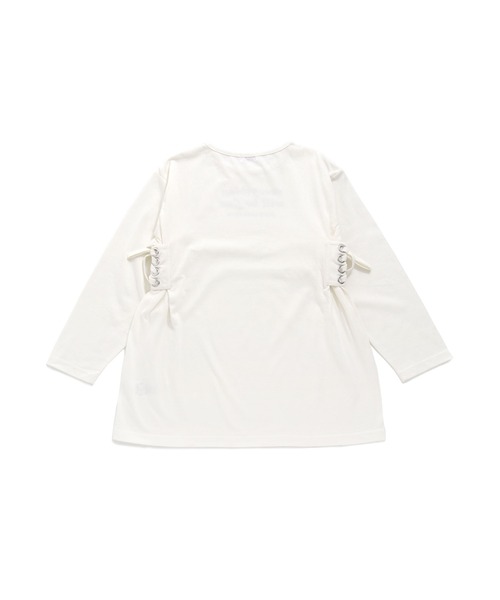 JENNI love（ジェニィラブ）の「ラウンドヘムスリットロング丈ロンT（Tシャツ/カットソー・キッズ・オフホワイト/グレー/ミント・130cm/150cm/140cm/160cm）」の5枚目の写真