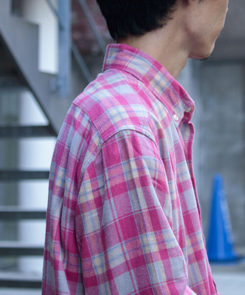 GLOSTER（グロスター）の「【GLOSTER ROAD/グロスターロード】フレンチブルドッグ ボタンダウン ネルチェックシャツ（シャツ/ブラウス・メンズ・ブラック系その他/グリーン系その他/ブルー系その他/レッド系その他・M/L/XL）」の17枚目の写真