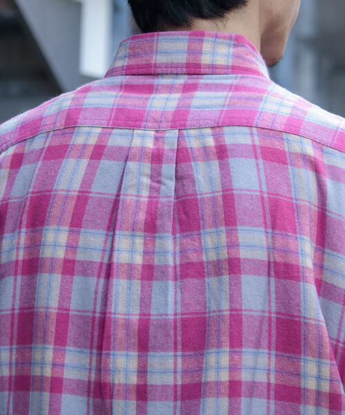 GLOSTER（グロスター）の「【GLOSTER ROAD/グロスターロード】フレンチブルドッグ ボタンダウン ネルチェックシャツ（シャツ/ブラウス・メンズ・ブラック系その他/グリーン系その他/ブルー系その他/レッド系その他・M/L/XL）」の22枚目の写真