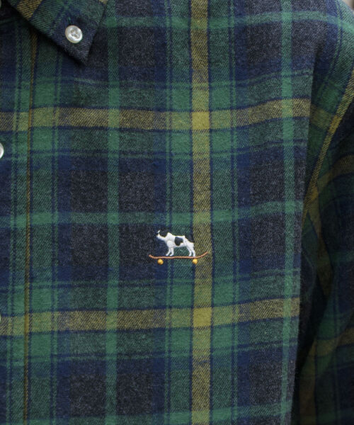 GLOSTER（グロスター）の「【GLOSTER ROAD/グロスターロード】フレンチブルドッグ ボタンダウン ネルチェックシャツ（シャツ/ブラウス・メンズ・ブラック系その他/グリーン系その他/ブルー系その他/レッド系その他・M/L/XL）」の18枚目の写真