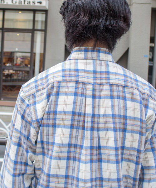 GLOSTER（グロスター）の「【GLOSTER ROAD/グロスターロード】フレンチブルドッグ ボタンダウン ネルチェックシャツ（シャツ/ブラウス・メンズ・ブラック系その他/グリーン系その他/ブルー系その他/レッド系その他・M/L/XL）」の20枚目の写真