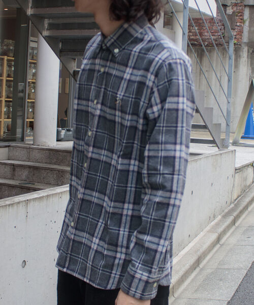 GLOSTER（グロスター）の「【GLOSTER ROAD/グロスターロード】フレンチブルドッグ ボタンダウン ネルチェックシャツ（シャツ/ブラウス・メンズ・ブラック系その他/グリーン系その他/ブルー系その他/レッド系その他・M/L/XL）」の21枚目の写真