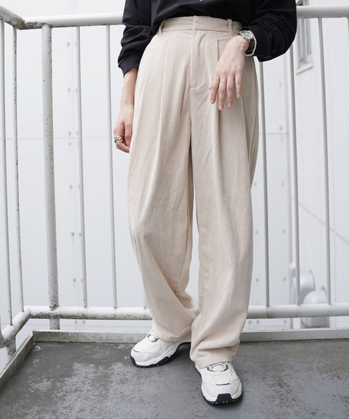 VENCEEXCHANGE(ヴァンスエクスチェンジ)の「コーデュロイタックパンツ(その他パンツ・レディース・オフホワイト/ブラック/パープル/ピンク・FREE)」の13枚目の写真