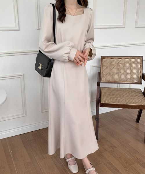 ECLIN（エクラン）の「バックリボンマーメイドロングワンピース（ワンピース・レディース・ブラック/ダークブラウン/ベージュ・FREE）」の12枚目の写真