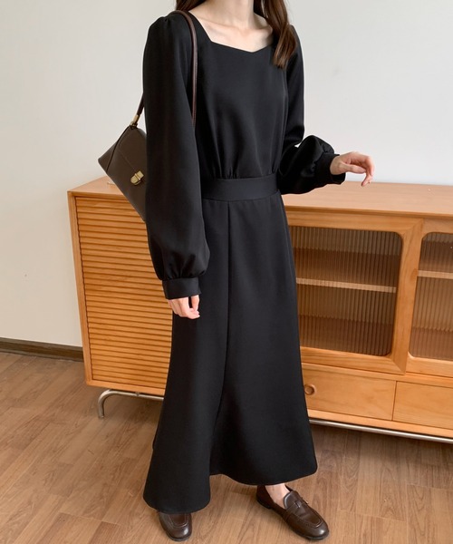 ECLIN（エクラン）の「バックリボンマーメイドロングワンピース（ワンピース・レディース・ブラック/ダークブラウン/ベージュ・FREE）」の14枚目の写真