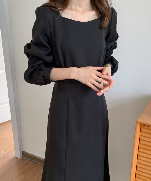 ECLIN（エクラン）の「バックリボンマーメイドロングワンピース（ワンピース・レディース・ブラック/ダークブラウン/ベージュ・FREE）」の13枚目の写真