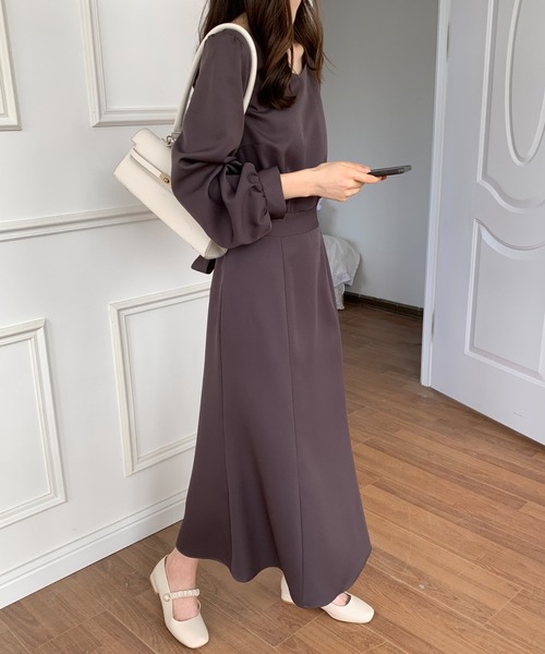 ECLIN（エクラン）の「バックリボンマーメイドロングワンピース（ワンピース・レディース・ブラック/ダークブラウン/ベージュ・FREE）」の19枚目の写真