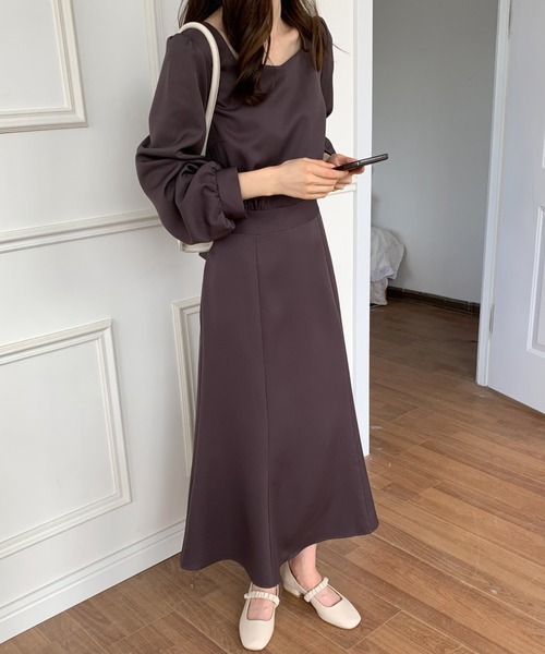 ECLIN（エクラン）の「バックリボンマーメイドロングワンピース（ワンピース・レディース・ブラック/ダークブラウン/ベージュ・FREE）」の15枚目の写真