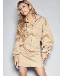 ミリタリースタンドカラーワンピース