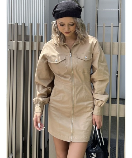 EGOIST（エゴイスト）の「ミリタリースタンドカラーワンピース（ワンピース・レディース・ブラック/ベージュ・S/M）」の10枚目の写真