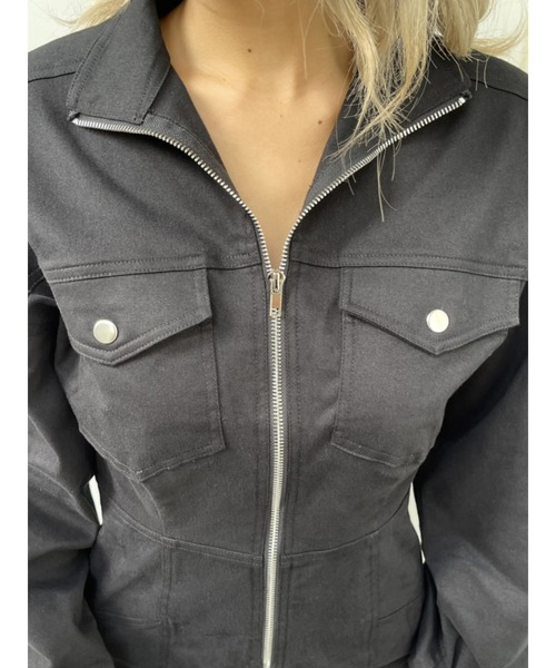 EGOIST（エゴイスト）の「ミリタリースタンドカラーワンピース（ワンピース・レディース・ブラック/ベージュ・S/M）」の19枚目の写真