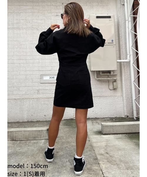 EGOIST（エゴイスト）の「ミリタリースタンドカラーワンピース（ワンピース・レディース・ブラック/ベージュ・S/M）」の7枚目の写真