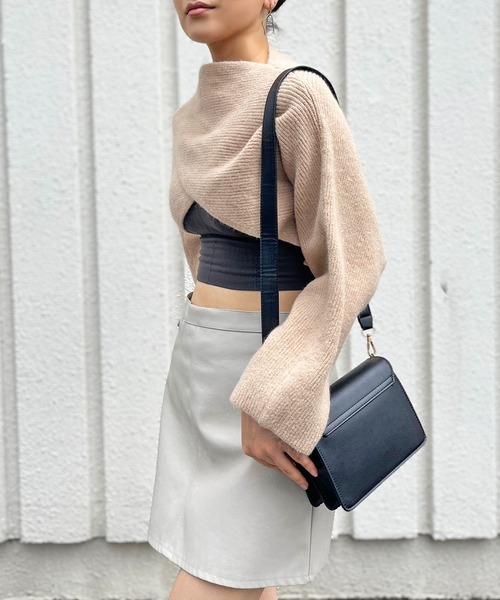 Jewelobe（ジュエローブ）の「カシュクールクロップドニットトップス