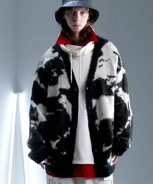 ENDER PRODUCTS(エンダープロダクツ)の「タイダイパターンモヘアライクジャガード編み ビッグシルエットVネックニットカーディガン【ENDER PRODUCTS/エンダープロダクツ】(カーディガン/ボレロ・メンズ・ブラック系/ホワイト系/ベージュ系・M/L)」の18枚目の写真