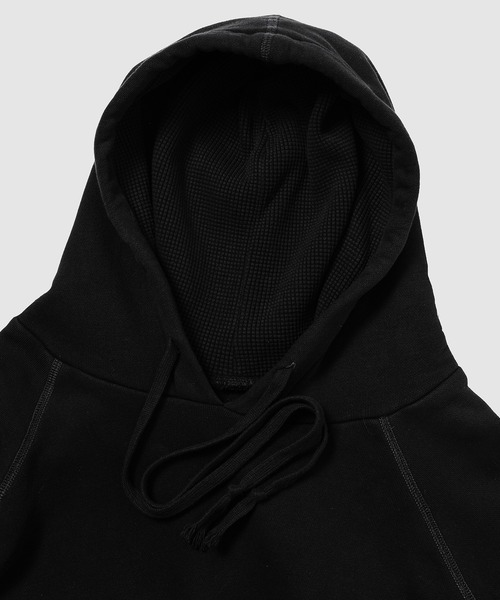 GREG LAUREN（グレッグローレン）の「BLK WRK CANVAS FRAGMENT HOODIE BLACK（パーカー・メンズ・ブラック・0/1/2）」の2枚目の写真
