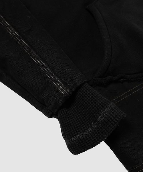 GREG LAUREN（グレッグローレン）の「BLK WRK CANVAS FRAGMENT HOODIE BLACK（パーカー・メンズ・ブラック・0/1/2）」の3枚目の写真