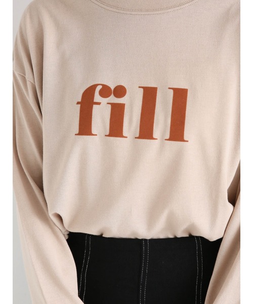 ehka sopo(エヘカソポ)の「フロッキーロゴTシャツ(Tシャツ/カットソー・レディース・ベージュ/オフホワイト/チャコール・フリ-)」の21枚目の写真