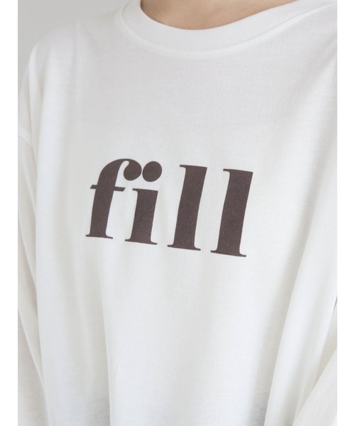 ehka sopo(エヘカソポ)の「フロッキーロゴTシャツ(Tシャツ/カットソー・レディース・ベージュ/オフホワイト/チャコール・フリ-)」の5枚目の写真