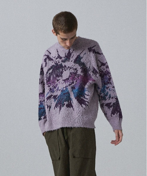 Iroquois（イロコイ）の「5G EYE DYE P/O（ニット/セーター・メンズ・ワインレッド/ブラック/ラベンダー・2/1/3）」の2枚目の写真