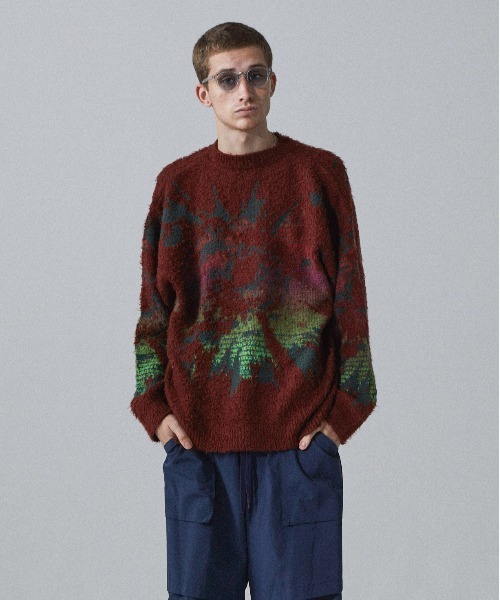 Iroquois（イロコイ）の「5G EYE DYE P/O（ニット/セーター・メンズ・ワインレッド/ブラック/ラベンダー・2/1/3）」の3枚目の写真