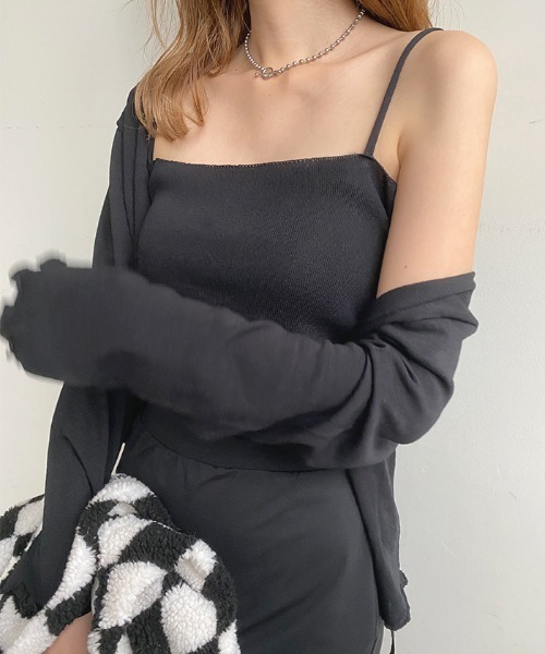 Futier land(フューティアランド)の「Wリボンカーディガン×キャミSET(カーディガン/ボレロ・レディース・ブラック/ピンク/アイボリー・FREE)」の16枚目の写真