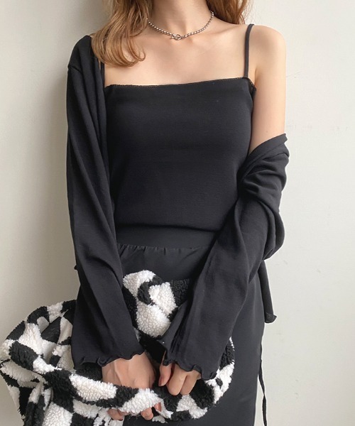 Futier land(フューティアランド)の「Wリボンカーディガン×キャミSET(カーディガン/ボレロ・レディース・ブラック/ピンク/アイボリー・FREE)」の17枚目の写真