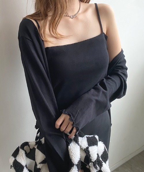 Futier land(フューティアランド)の「Wリボンカーディガン×キャミSET(カーディガン/ボレロ・レディース・ブラック/ピンク/アイボリー・FREE)」の18枚目の写真