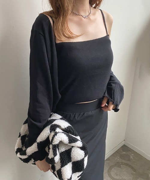 Futier land(フューティアランド)の「Wリボンカーディガン×キャミSET(カーディガン/ボレロ・レディース・ブラック/ピンク/アイボリー・FREE)」の20枚目の写真