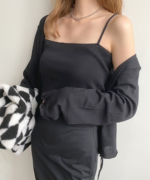 Futier land(フューティアランド)の「Wリボンカーディガン×キャミSET(カーディガン/ボレロ・レディース・ブラック/ピンク/アイボリー・FREE)」の22枚目の写真