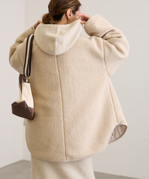 FRAMeWORK　キルティング*ボア2wayブルゾン　ベージュ　フレームワーク セール】キルティング*ボア2wayブルゾン（ブルゾン）｜FRAMeWORK