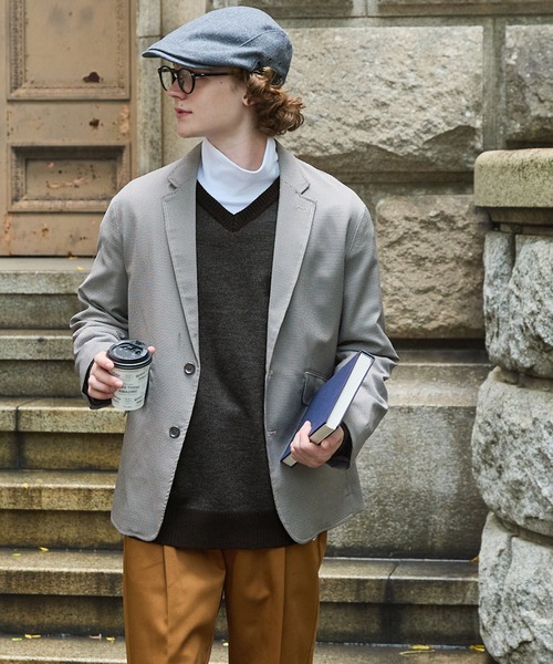 PENNEYS(ぺニーズ)の「PENNEYS/ペニーズ 別注 THE FOX ロゴ ワッペン刺繍ワンポイント Vネック配色ルーズプルオーバーニット(ニット/セーター・レディース・アイボリー/セージグリーン/ネイビー/チャコール・L/M)」の15枚目の写真