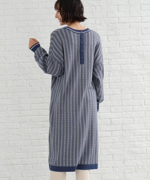 SHOO・LA・RUE(シューラルー)の「◆ストンとしたゆるシルエット!レトロ柄 ジャカード ワンピース(ワンピース・レディース・ベージュ系その他2/ブラック系3/ブルー系3・00)」の22枚目の写真