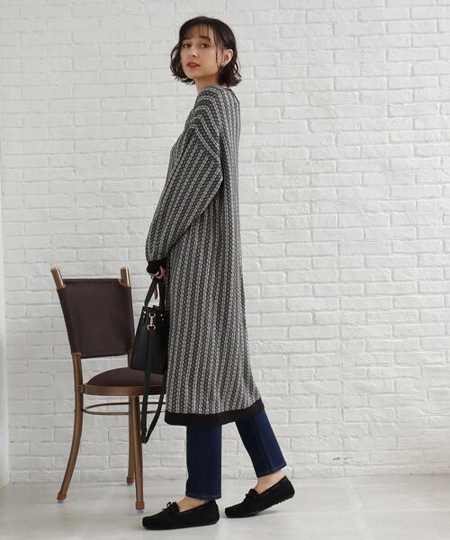 SHOO・LA・RUE(シューラルー)の「◆ストンとしたゆるシルエット!レトロ柄 ジャカード ワンピース(ワンピース・レディース・ベージュ系その他2/ブラック系3/ブルー系3・00)」の15枚目の写真