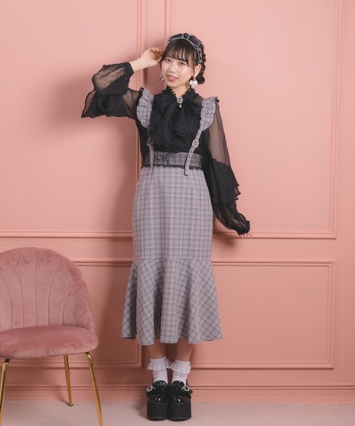 ROJITA(ロジータ)の「サス付マーメイドスカート(スカート・レディース・ブラック/グレー/ピンク・FREE)」の4枚目の写真