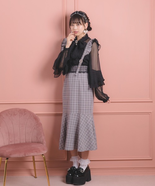 ROJITA(ロジータ)の「サス付マーメイドスカート(スカート・レディース・ブラック/グレー/ピンク・FREE)」の6枚目の写真