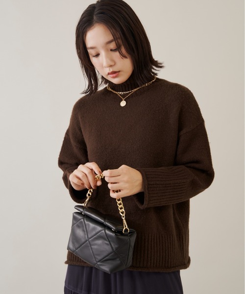 Shelly island（シェリーアイランド）の「ハイネックニット（ニット/セーター・レディース・ブラック/ブラウン/グリーン/レッド/ホワイト・FREE）」の19枚目の写真