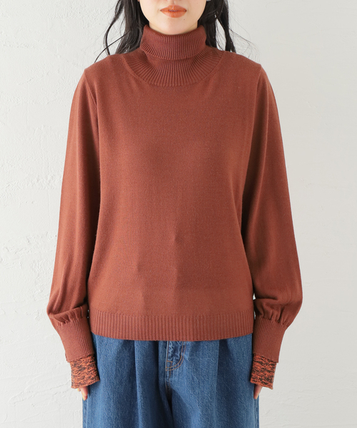 TELA（テラ）の「■■【TELA/テラ】ソデニジュウタートルニット（ニット/セーター・レディース・オレンジ・MEDIUM）」の4枚目の写真