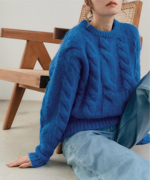 titivate（ティティベイト）の「クルーネックケーブルニットプル