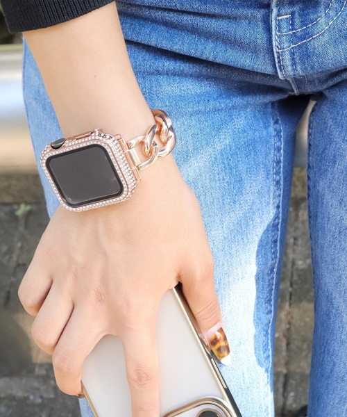 Urban Coral(アーバンコーラル)の「Apple Watch Band / アップルウォッチ バンド チェーン / Urban Coral(デジタル腕時計・レディース・ブラック/ピンク/シルバー/ピンクゴールド/ゴールド系その他/ゴールド・40mm/44mm)」の5枚目の写真