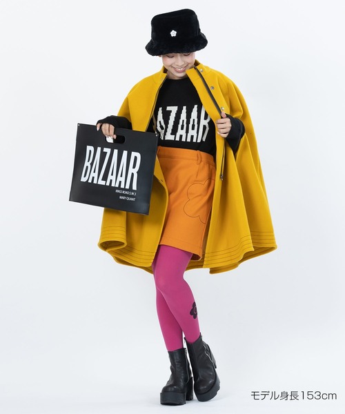 マリークワント BAZAAR ロゴ プルオーバー ニット セーター ブラック マリークワント BAZAAR ロゴ プルオーバー ニット セーター