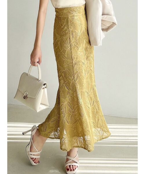 RESEXXY（リゼクシー）の「【WEB限定】カットワークレースマーメイドスカート（スカート・レディース・ブルー/ブラック/マスタード・FREE）」の3枚目の写真