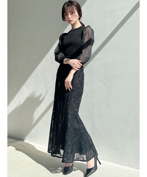 RESEXXY（リゼクシー）の「【WEB限定】カットワークレースマーメイドスカート（スカート・レディース・ブルー/ブラック/マスタード・FREE）」の5枚目の写真