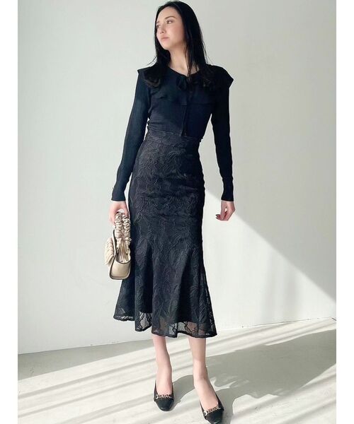 RESEXXY（リゼクシー）の「【WEB限定】カットワークレースマーメイドスカート（スカート・レディース・ブルー/ブラック/マスタード・FREE）」の10枚目の写真