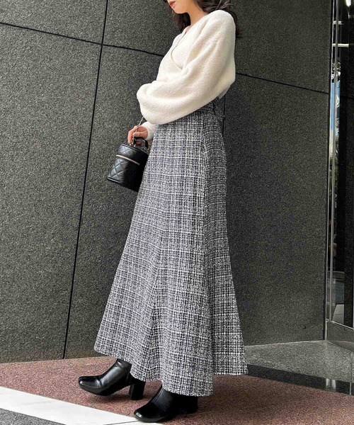 INGNI（イング）の「フェザーヤーンカシュクールニット（ニット/セーター・レディース・ベージュ/オフホワイト/ブルーグレー・M）」の9枚目の写真