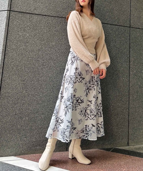 INGNI（イング）の「フェザーヤーンカシュクールニット（ニット/セーター・レディース・ベージュ/オフホワイト/ブルーグレー・M）」の15枚目の写真