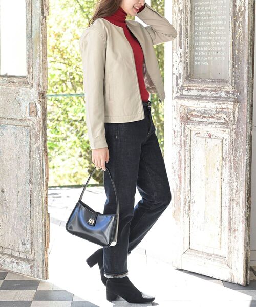 rps(アールピーエス)の「ノーカラーライダースジャケット(ライダースジャケット・レディース・ベージュ/ブラック/アイボリー・M/フリー)」の7枚目の写真